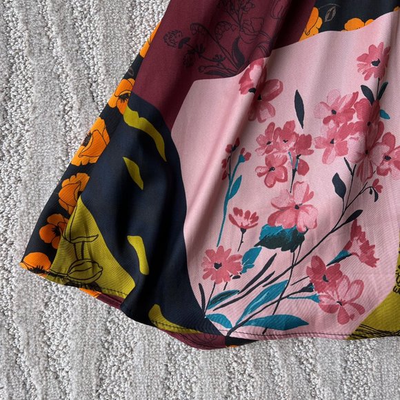 ZARA Patchwork Satin Dress EUC - Picture 13 of 16